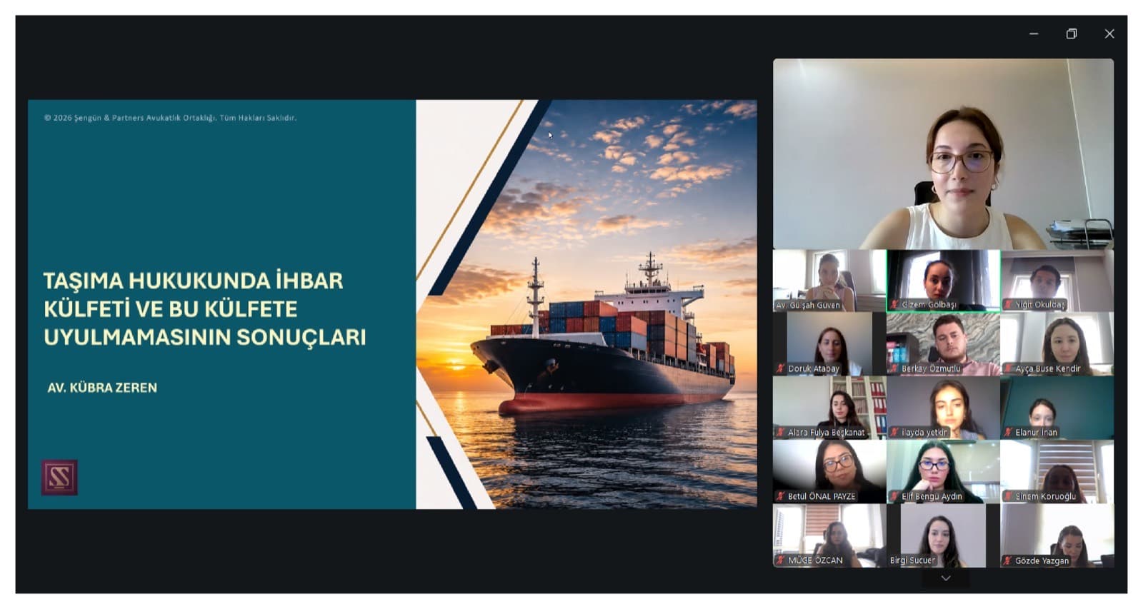 Şengün & Partners, Taşıma Hukukunda İhbar Külfeti Üzerine Kurum İçi Webinar Gerçekleştirdi